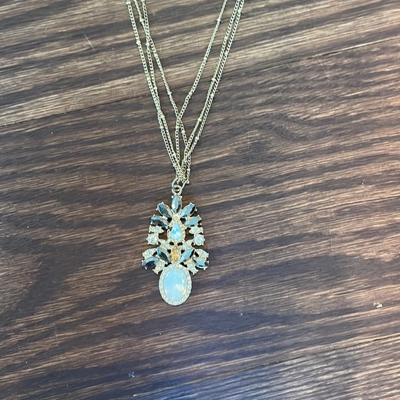 Long gold and jewel necklace - Picture 2 of 2